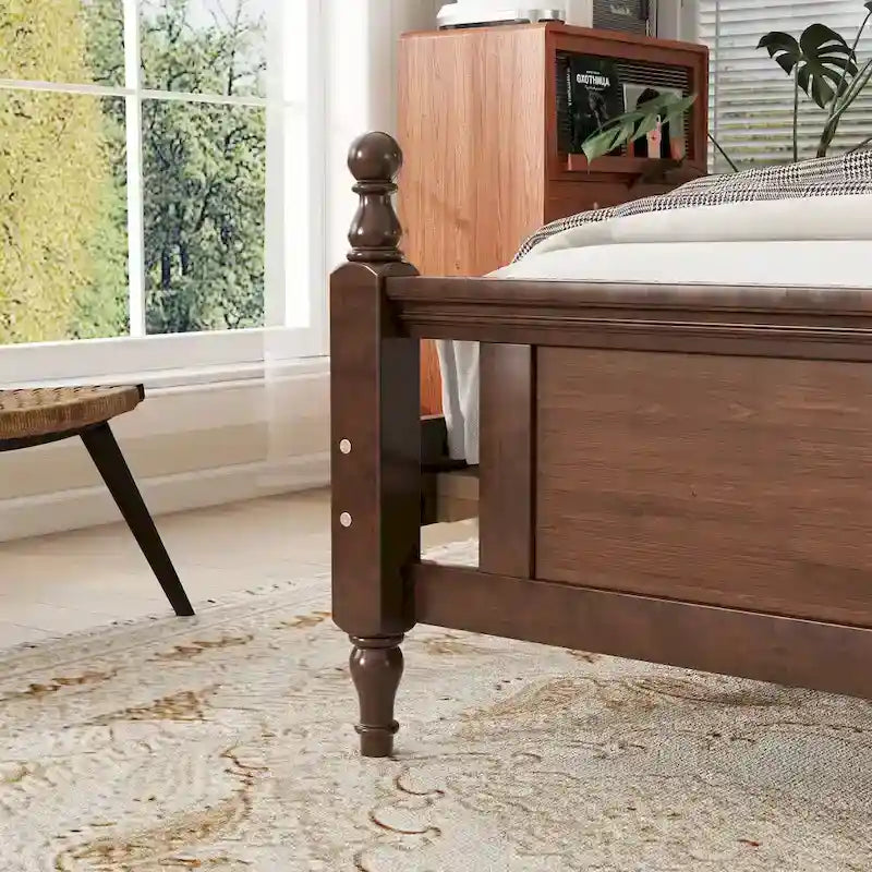 Queen Size Platform Bed with Elegant Upholstered Headboard, Hidden Storage