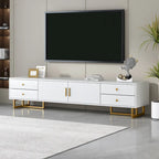 White 70 Modern TV Stand with Storage & Drawers for TVs Up to 65
