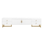 White 70 Modern TV Stand with Storage & Drawers for TVs Up to 65