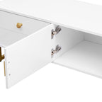 White 70 Modern TV Stand with Storage & Drawers for TVs Up to 65