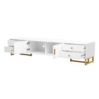 White 70 Modern TV Stand with Storage & Drawers for TVs Up to 65