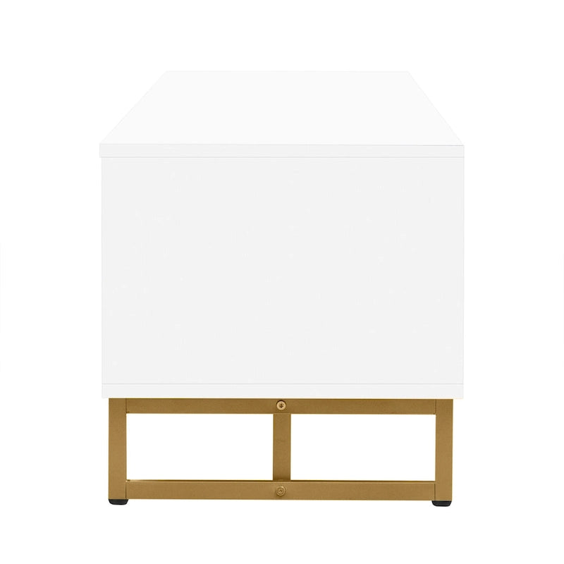 White 70 Modern TV Stand with Storage & Drawers for TVs Up to 65