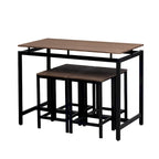 5-Piece Industrial Bar Table Set with Rectangular Table & 4 Chairs