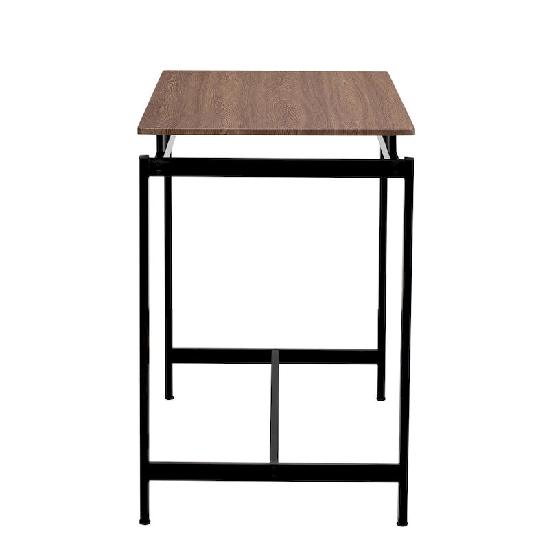 5-Piece Industrial Bar Table Set with Rectangular Table & 4 Chairs