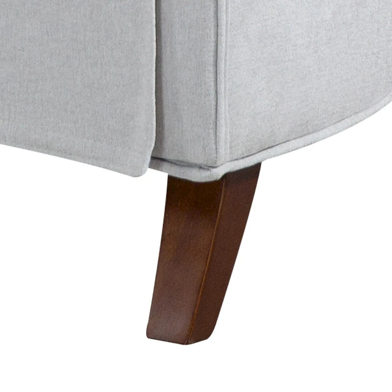 Chenille Fabric Accent Chair with Retro Wooden Legs, High-Density Foam and Spring Cushion, and 300 lbs Weight Capacity