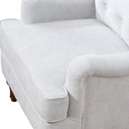 Chenille Fabric Accent Chair with Retro Wooden Legs, High-Density Foam and Spring Cushion, and 300 lbs Weight Capacity
