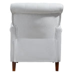 Chenille Fabric Accent Chair with Retro Wooden Legs, High-Density Foam and Spring Cushion, and 300 lbs Weight Capacity
