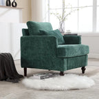 Emerald Modern 29.53 Chenille Upholstered Arm Chair with Solid Wood Frame and Pillows