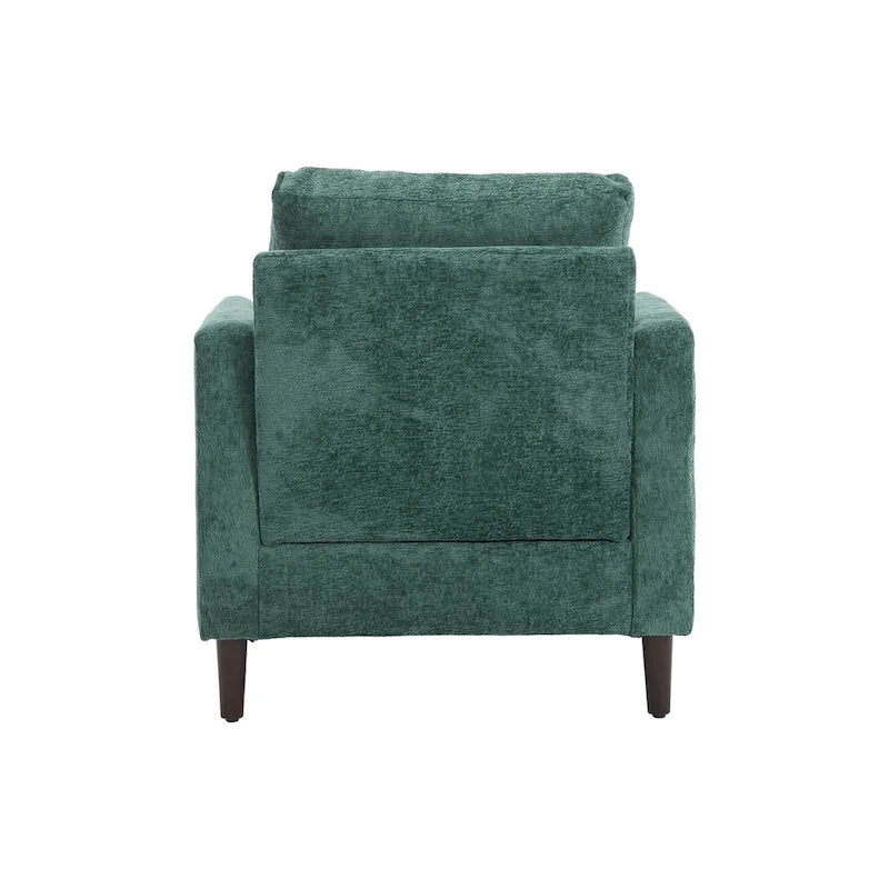 Emerald Modern 29.53 Chenille Upholstered Arm Chair with Solid Wood Frame and Pillows