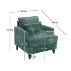 Emerald Modern 29.53 Chenille Upholstered Arm Chair with Solid Wood Frame and Pillows
