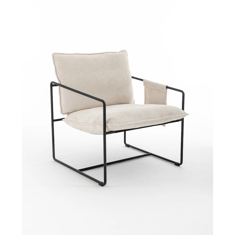 30.7 Arm Chair with Metal Frame and Gold Accents (Set of 2)