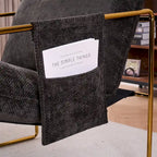 30.7 Arm Chair with Metal Frame and Gold Accents (Set of 2)