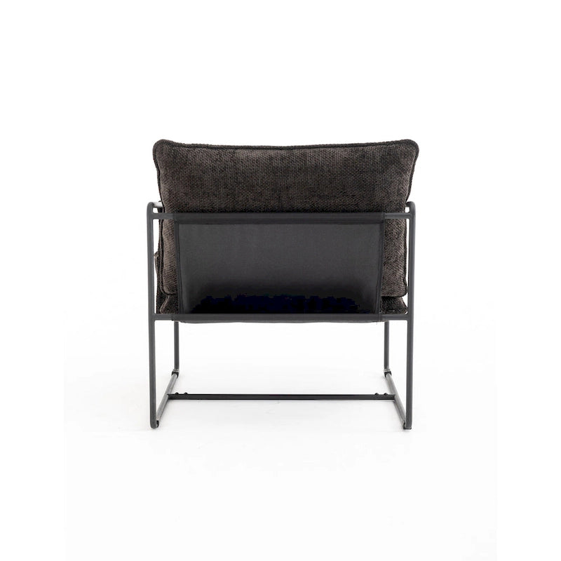 30.7 Arm Chair with Metal Frame and Gold Accents (Set of 2)