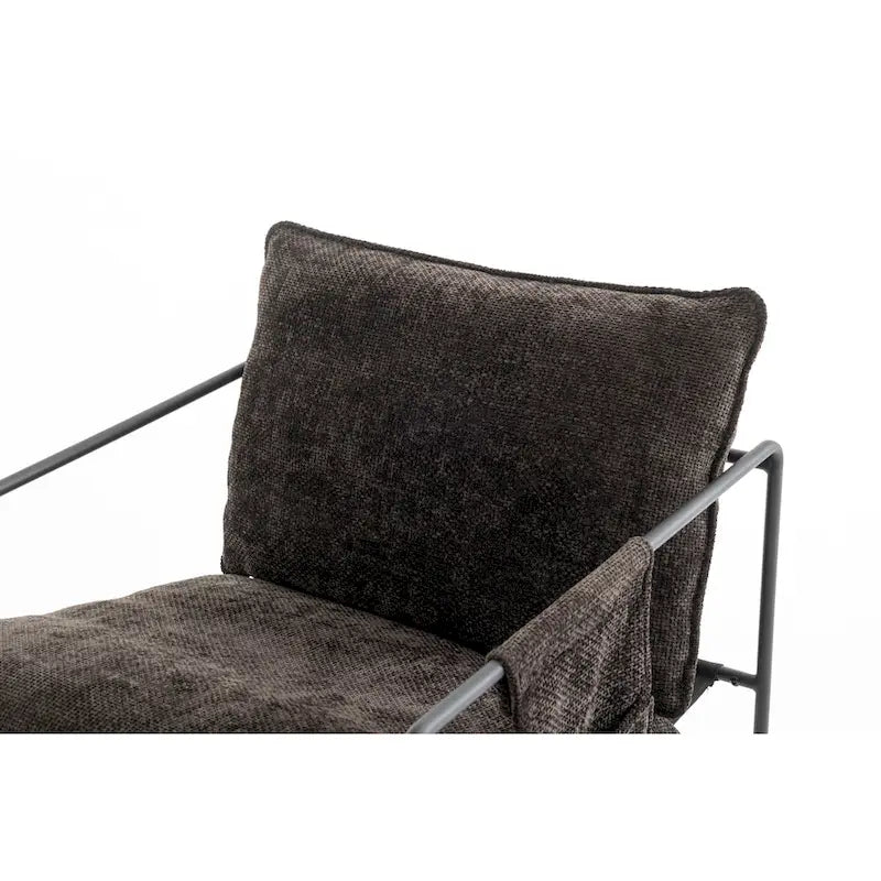 30.7 Arm Chair with Metal Frame and Gold Accents (Set of 2)