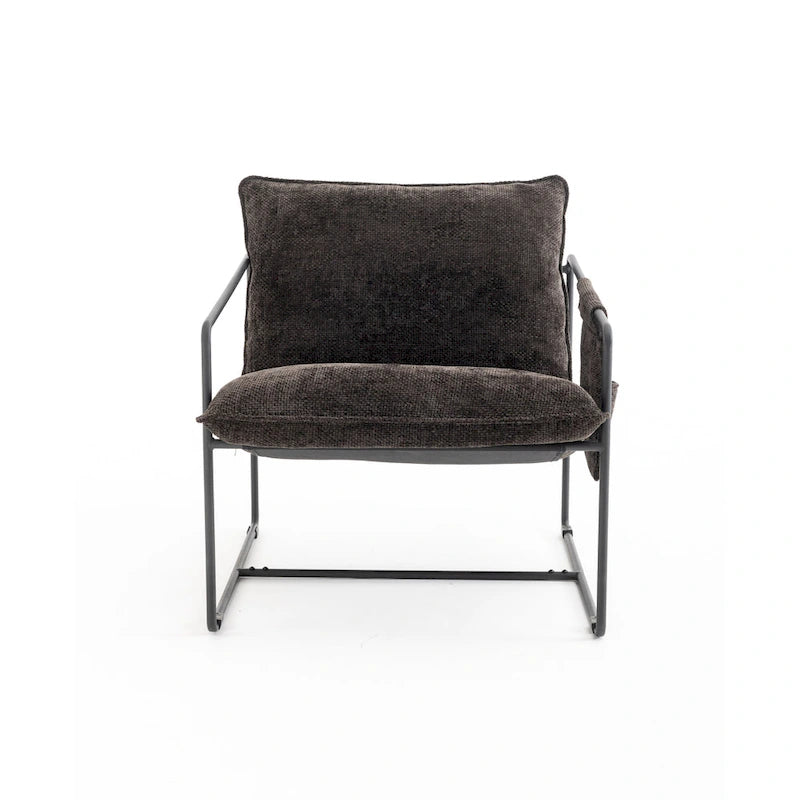 30.7 Arm Chair with Metal Frame and Gold Accents (Set of 2)