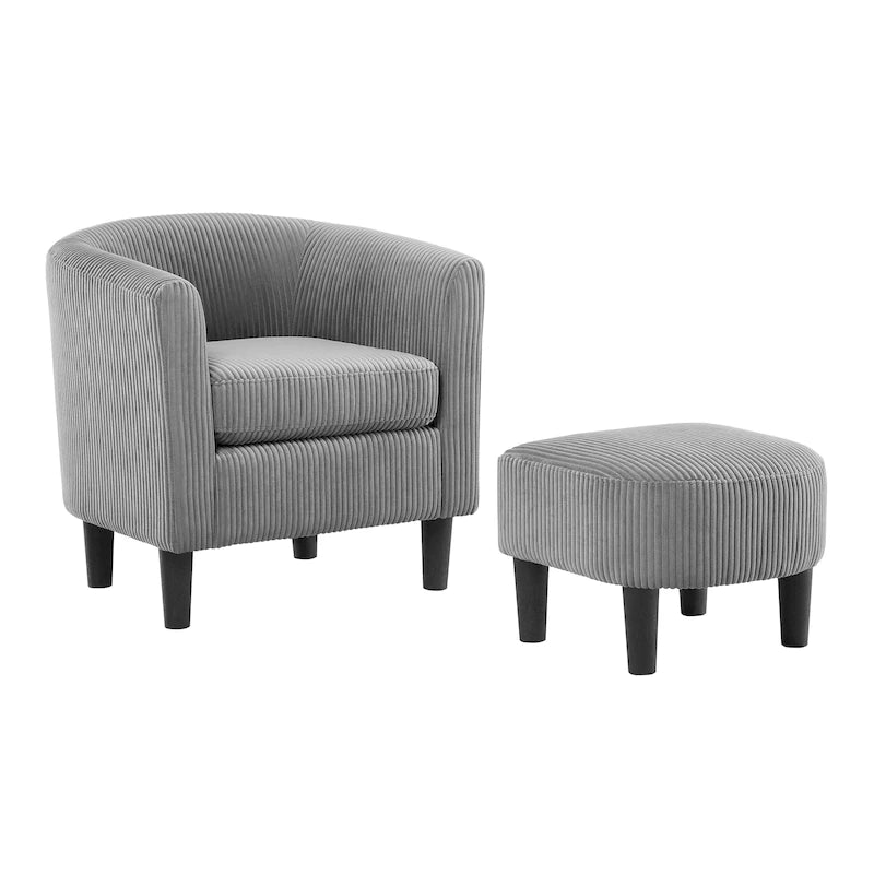 26.38 Corduroy Arm Chair with Ottoman