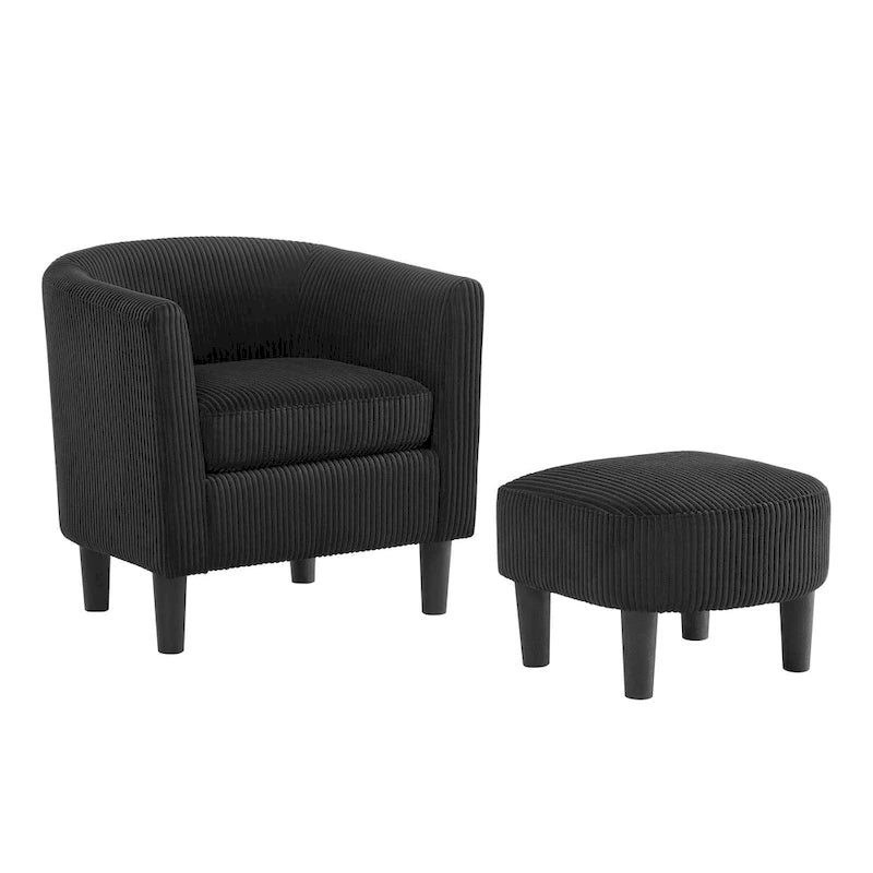 26.38 Corduroy Arm Chair with Ottoman