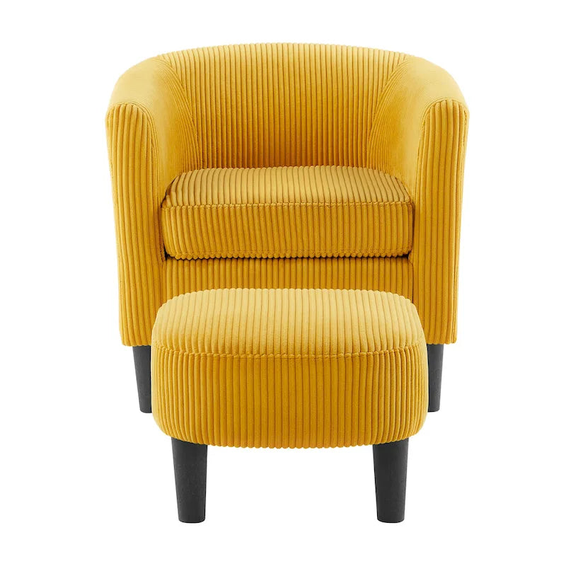 26.38 Corduroy Arm Chair with Ottoman