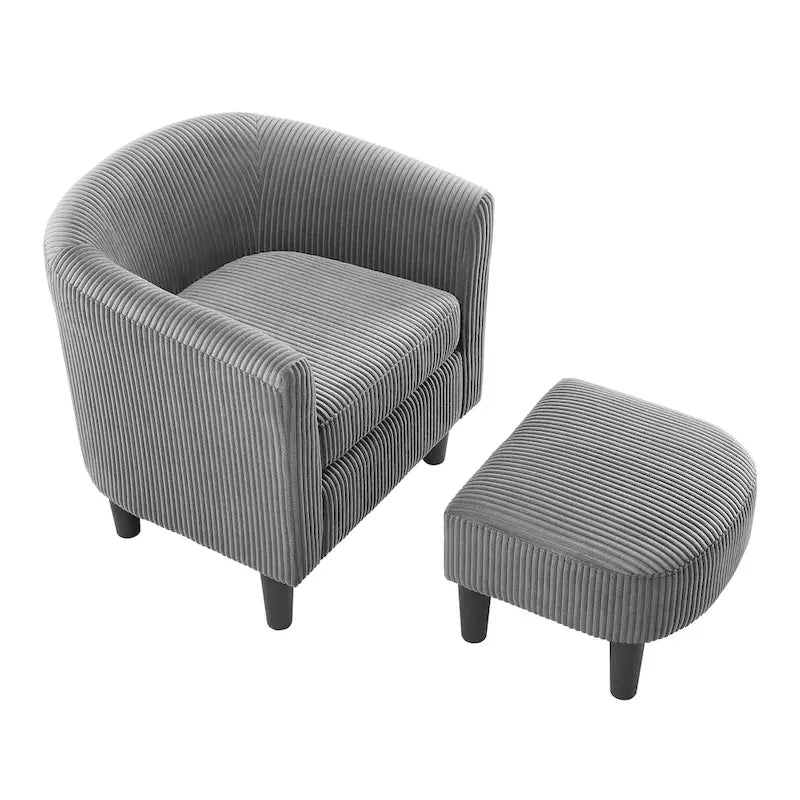 26.38 Corduroy Arm Chair with Ottoman