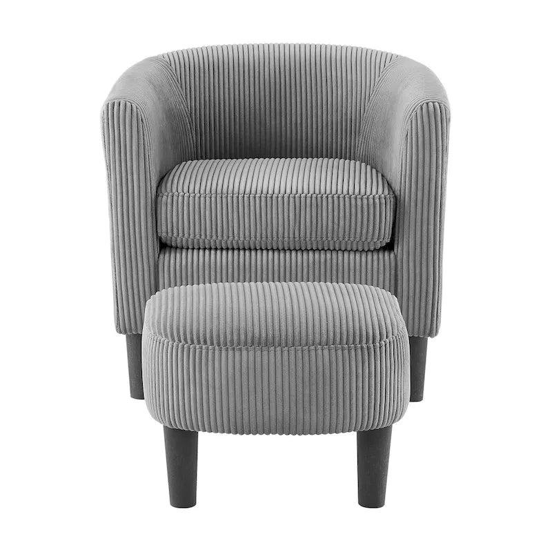 26.38 Corduroy Arm Chair with Ottoman