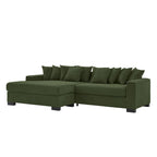 111 Corduroy L-Shaped Sectional Sofa with Convertible Chaise & Storage Arms