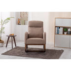 Modern 27 Upholstered Rocking Chair with Wood Legs and Side Pocket