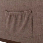 Modern 27 Upholstered Rocking Chair with Wood Legs and Side Pocket