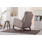Modern 27 Upholstered Rocking Chair with Wood Legs and Side Pocket