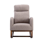 Modern 27 Upholstered Rocking Chair with Wood Legs and Side Pocket