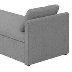 Modern 81.5 Linen Upholstered Chaise Lounger Daybed with Pillows and 2 Drawers for Living Room