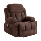 Grey Electric Power Lift Recliner featuring Heating, Massage, USB Port, Side Pockets, and Remote Control Functionality