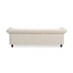 Beige Chesterfield Button Tufted 3-seater Sofa with Nailheads