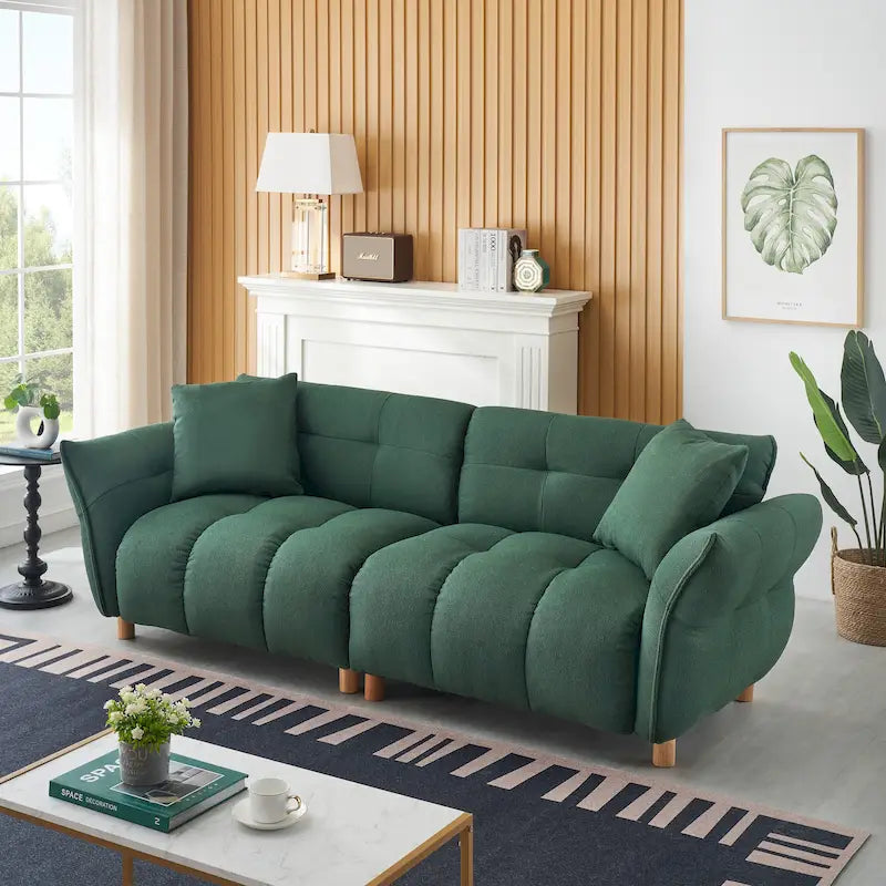 Teddy Upholstered 3-seater Sofa with Matching Pillows