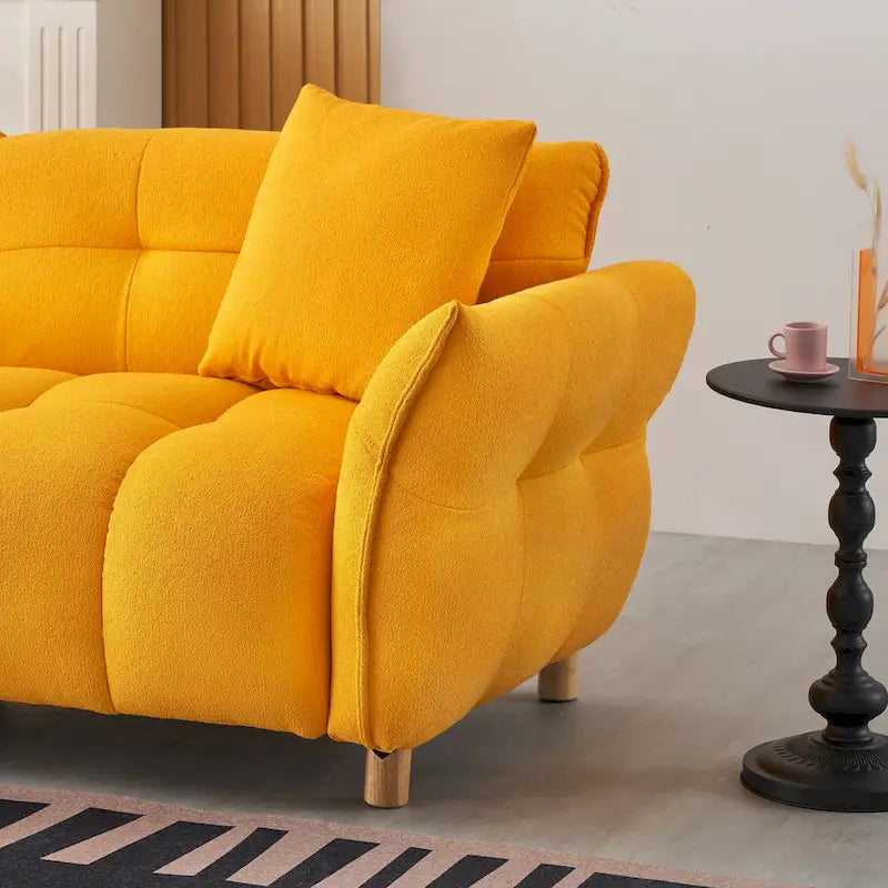 Teddy Upholstered 3-seater Sofa with Matching Pillows