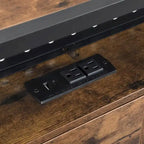 Black Brown King Size Metal Bed with Wooden Headboard and LED Lights