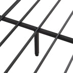 Black Brown King Size Metal Bed with Wooden Headboard and LED Lights