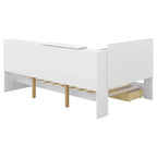 King Size Upholstered Bed with Storage Headboard and Trundle