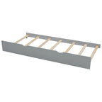 Twin Platform Bed with Storage Headboard, Pull-Out Shelves, and Trundle