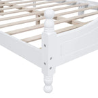 Retro Pine Platform Bed with Headboard and Footboard