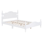Retro Pine Platform Bed with Headboard and Footboard