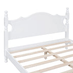 Retro Pine Platform Bed with Headboard and Footboard