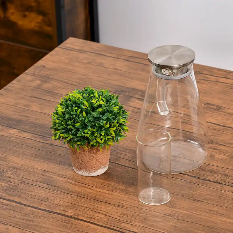 Modern Style 5-Piece Dining Set with Square Counter Height Bar Table and 4 Footrest Open Back Dining Chairs