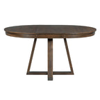 Walnut 5-Piece Wooden Dining Table Set with Expandable Round Table & 4 Chairs