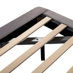Queen Velvet Floating Platform Bed with Sensor Light