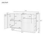 Modern Wave Pattern Storage Cabinet with 2 Doors, 2 Drawers and Adjustable Shelves