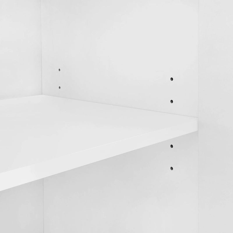 Modern Wave Pattern Storage Cabinet with 2 Doors, 2 Drawers and Adjustable Shelves