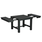 Black 6-Piece Wooden Dining Table Set with Extendable Table & 4 Chairs & Bench