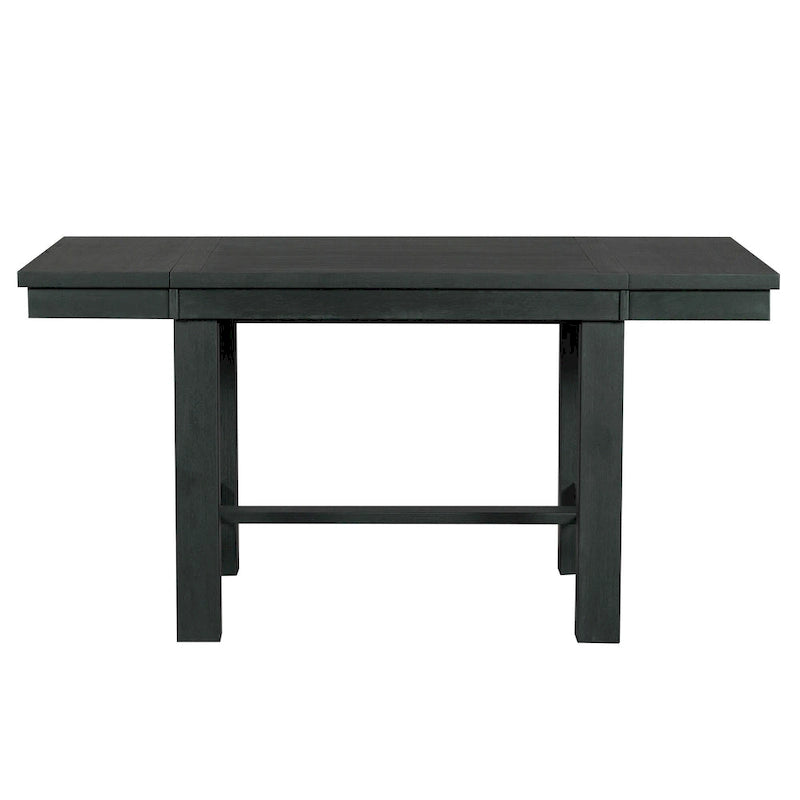 Black 6-Piece Wooden Dining Table Set with Extendable Table & 4 Chairs & Bench