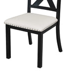 Black 6-Piece Wooden Dining Table Set with Extendable Table & 4 Chairs & Bench