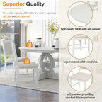 5-Piece Wooden Dining Table Set with Extendable Table & 4 Chairs